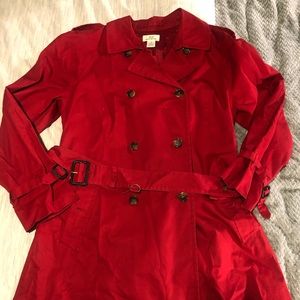 Red Brooks Brothers Trench Coat
